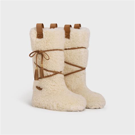 celine boots fur|celine lace up boots.